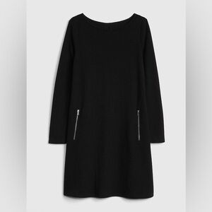 Gap Black  Zip Pocket Puff-Sleeve Dress Size M EUC